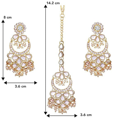 Gold Mangtika Kundan in Traditional Ethnic Jewellery Set Design for Women