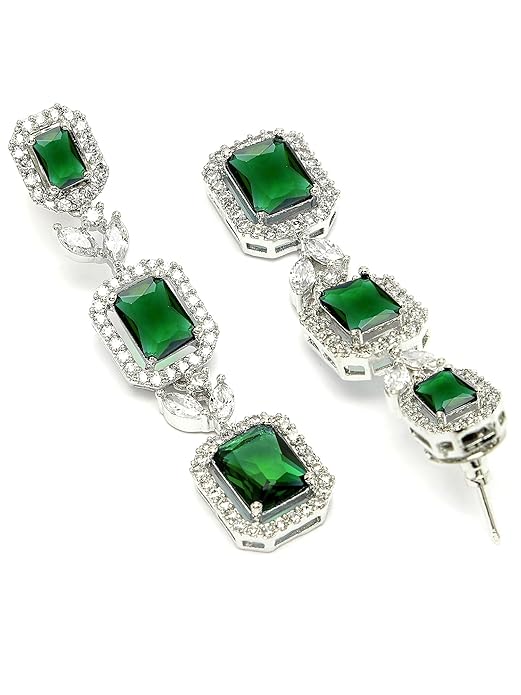 American diamond earrings artificial with premium shine