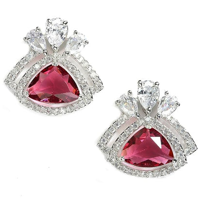 American Diamond Triangular Stud Earrings
