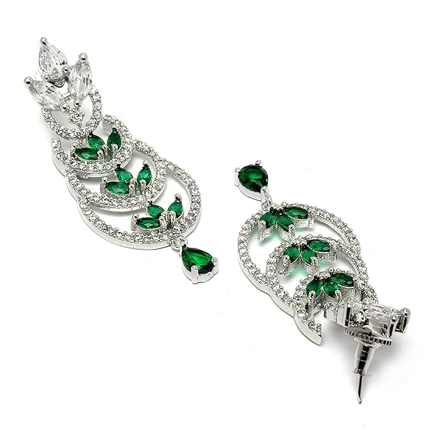 Diamond dangle earrings with luxurious elegant finish