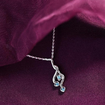 Pendant Earring Set in 925 Sterling Silver Valentina Design with Rhodium Plated Swiss Zirconia