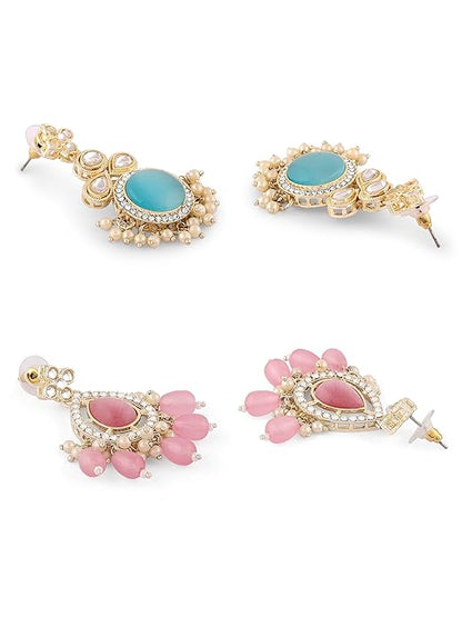 Genuine turquoise drop earrings with natural stone look