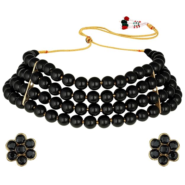 Maharani Necklace in Traditional Maharani Haar Necklace with Earrings Bridal Jewellery Set for Women