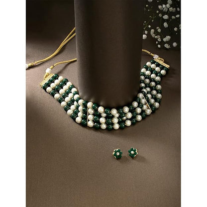 Maharani Necklace in Traditional Maharani Haar Necklace with Earrings Bridal Jewellery Set for Women