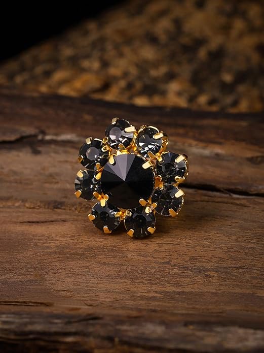 Crystal Wedding Rings in Contemporary Black