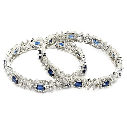 Cubic Zirconia Bangles Square Design Set of 2