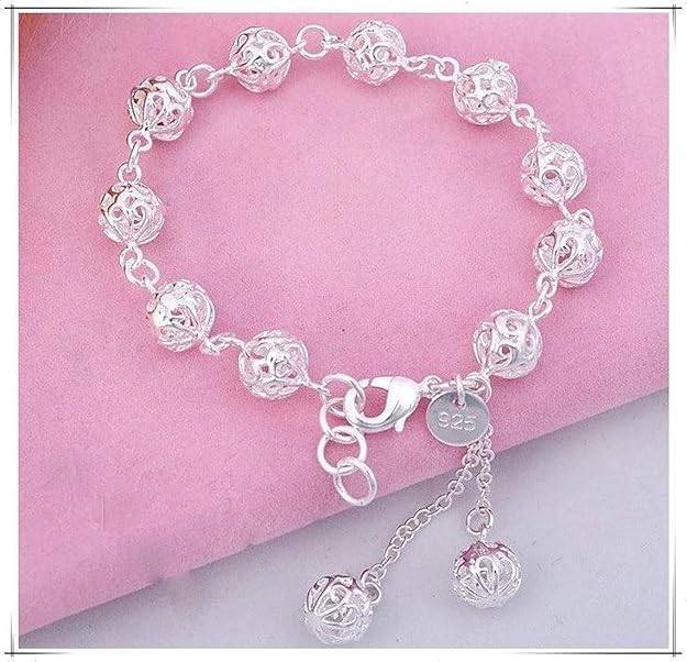 Adjustable 925 sterling Silver Plated Stylish Copper Bracelet for Women & Girls