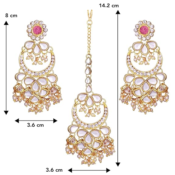 Gold Mangtika Kundan in Traditional Ethnic Jewellery Set Design for Women