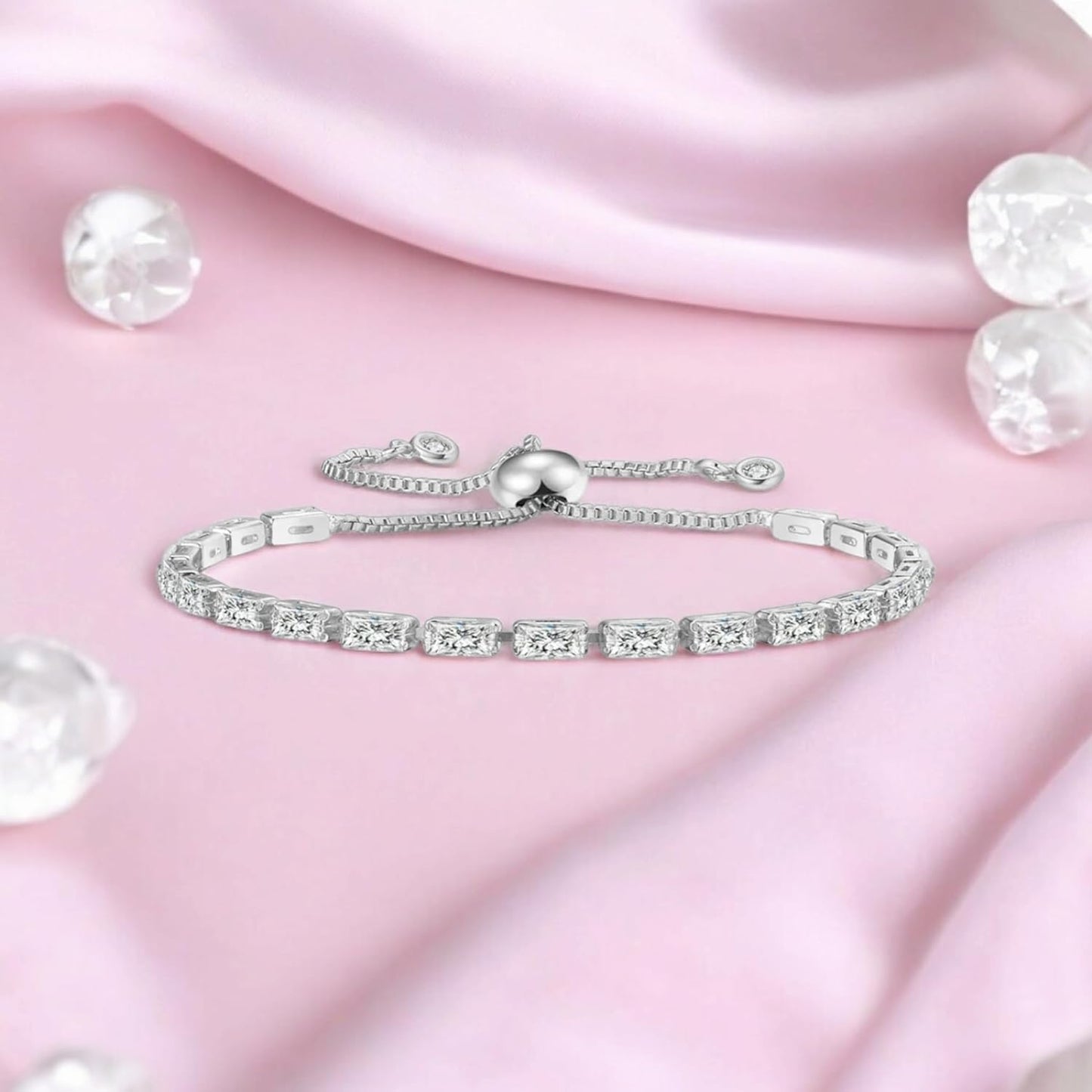 Stylish Cubic Zirconia American Diamond Adjustable Bracelet For Women & Girls Bracelet, Gift for Her