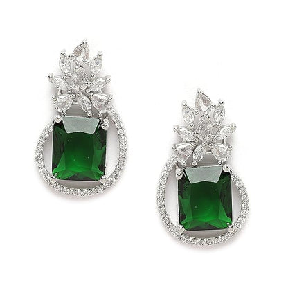 American Diamond Paisley Stud Earrings