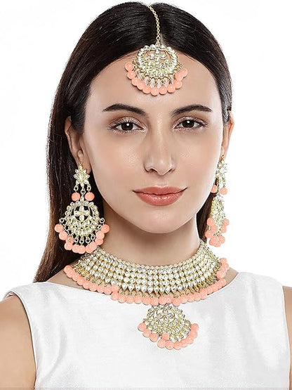 Bridal Kundan Jewellery Pearl Choker Set
