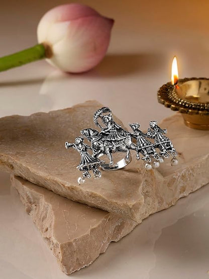 Antique Barat Oxidised Silver Ring