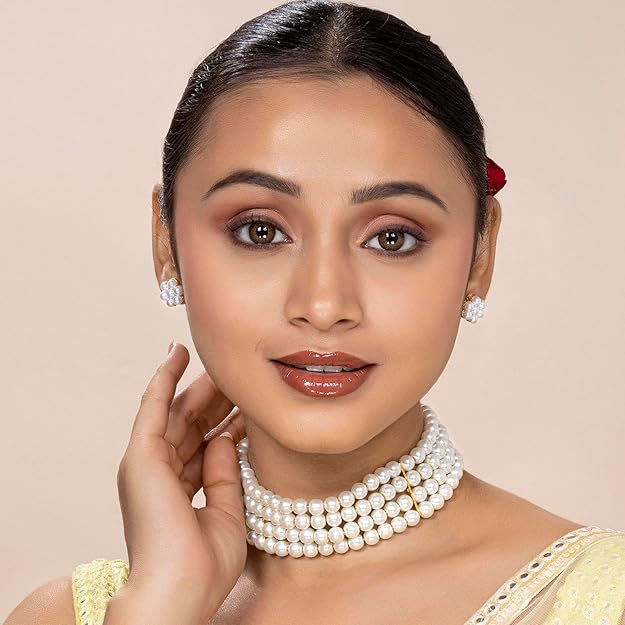 Maharani Necklace in Traditional Maharani Haar Necklace with Earrings Bridal Jewellery Set for Women