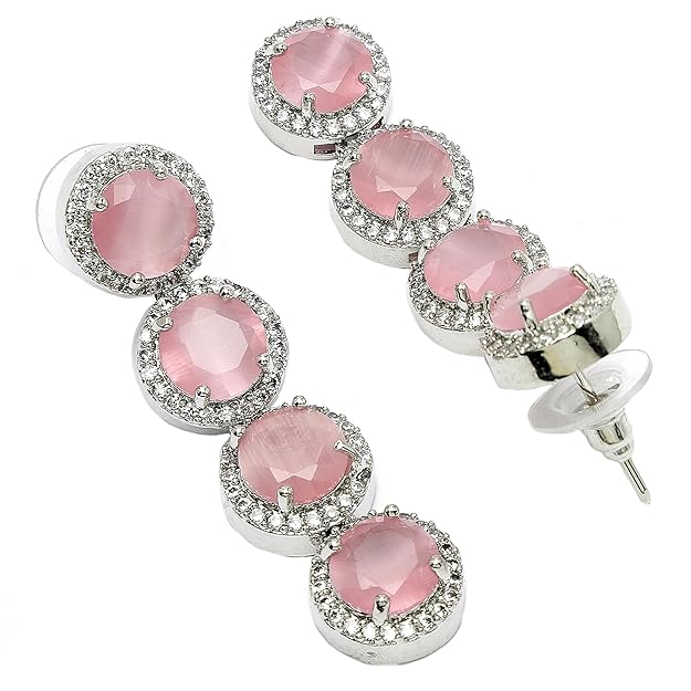 Diamond drop earrings with sparkling statement look
