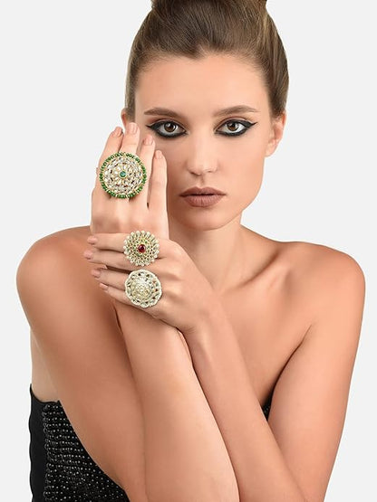 Indian bridal ring with traditional wedding detailing