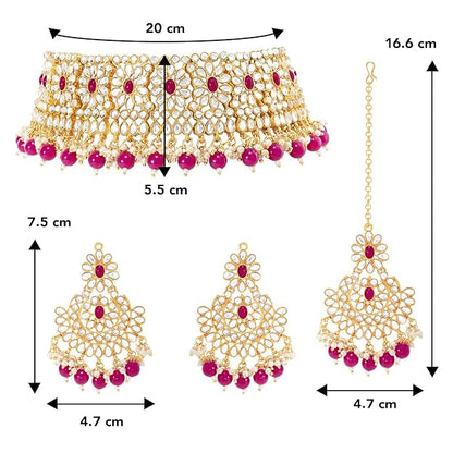 Necklace and Earring Set in Crystal and Faux Pearl Jewellery Gift Set for Women