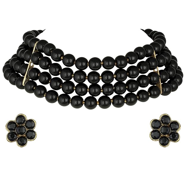 Maharani Necklace in Traditional Maharani Haar Necklace with Earrings Bridal Jewellery Set for Women