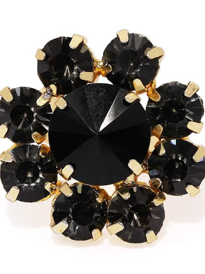 Crystal Wedding Rings in Contemporary Black