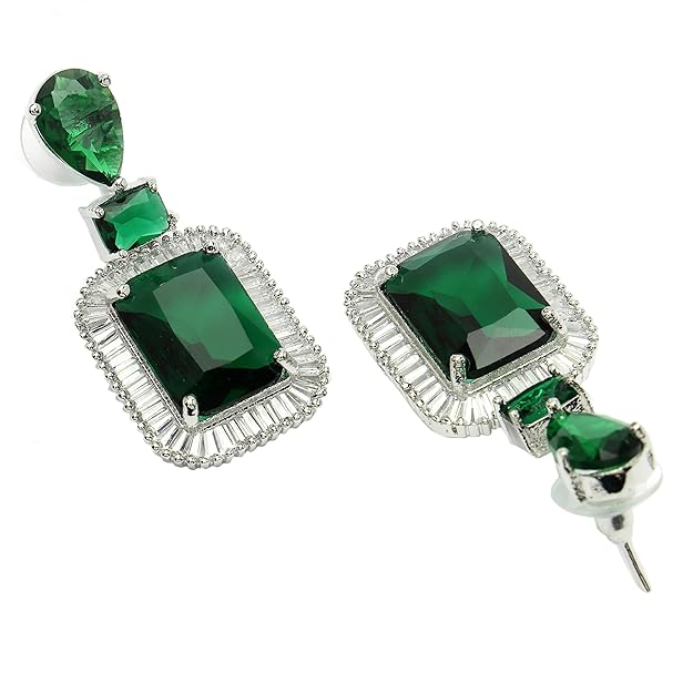 Women's diamond drop earrings with modern glamour
