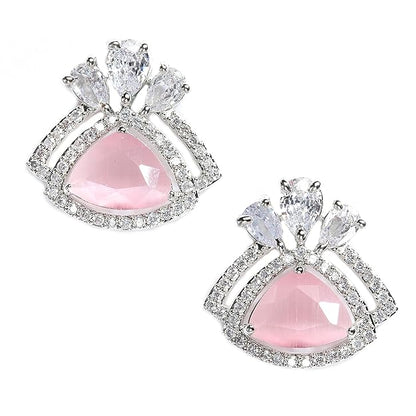 American Diamond Triangular Stud Earrings