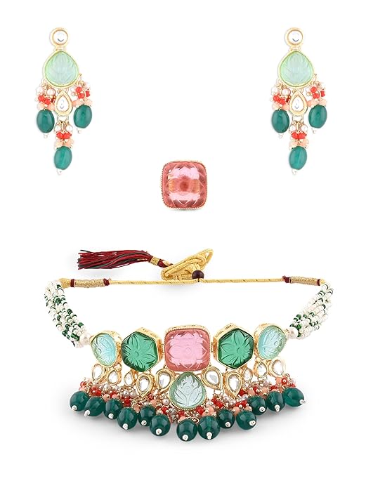Meenakari Kundan Multicolor Choker Set