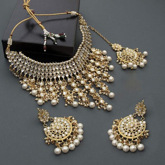 Kundan Faux Pearl Necklace Set