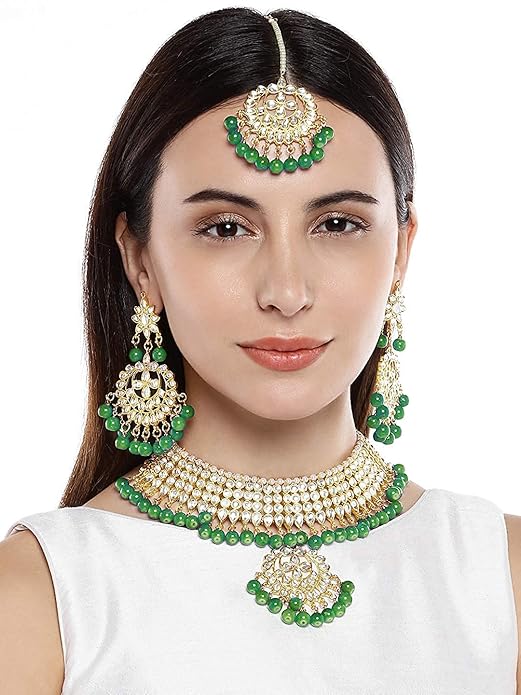 Bridal Kundan Jewellery Pearl Choker Set