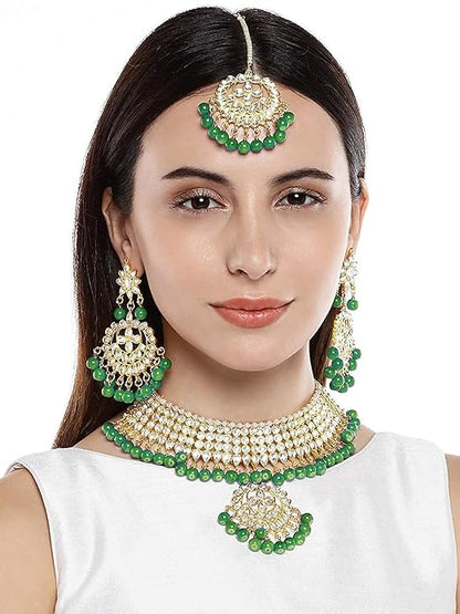 Bridal Kundan Jewellery Pearl Choker Set