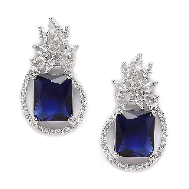 American Diamond Paisley Stud Earrings