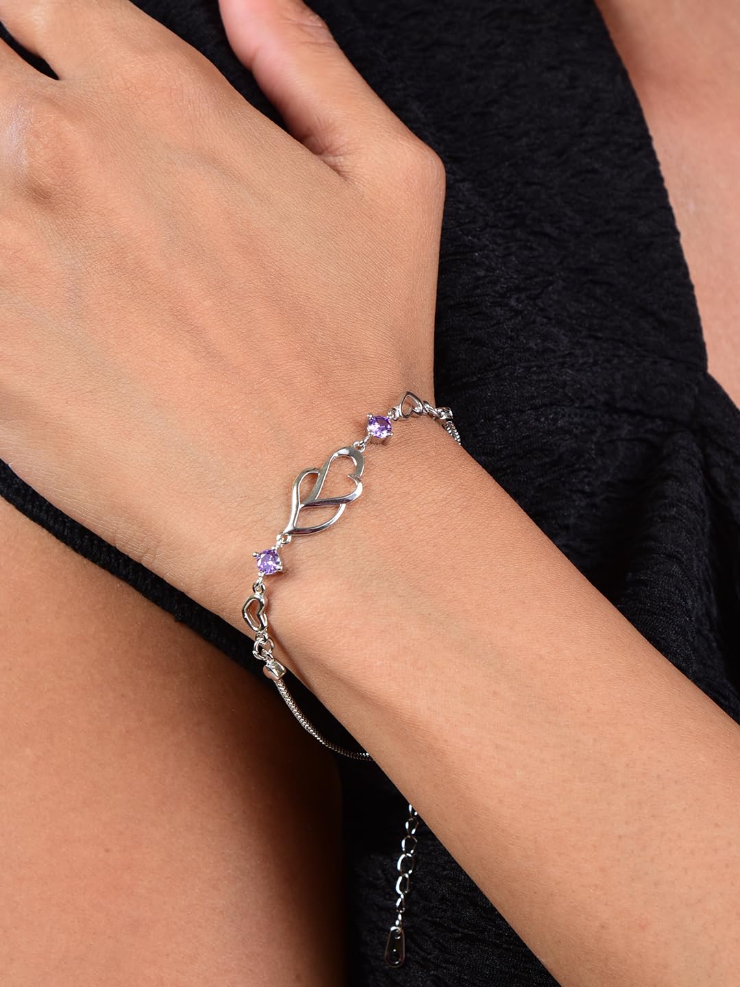 Copper Sterling Silver Charm Bracelet for Women(Pack of 1)