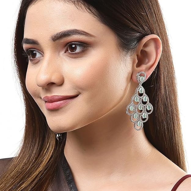 American Diamond Contemporary Drop Earrings
