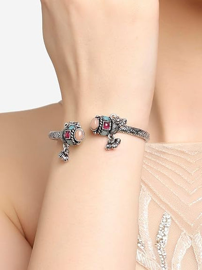Stone Kada Bracelet for Women Silver Color
