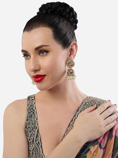 Meenakari drop earrings with vibrant handcrafted finish
