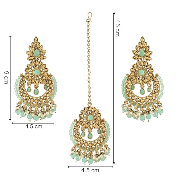 Traditional Indian head nickel earrings with ethnic detailing