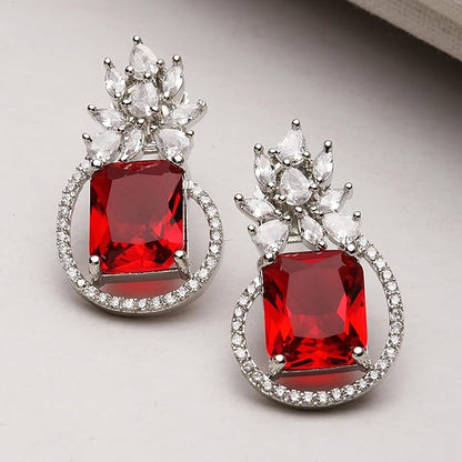 American Diamond Paisley Stud Earrings