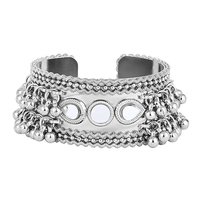 Adjustable Cuff Bracelets Silver Ghungroo Kada
