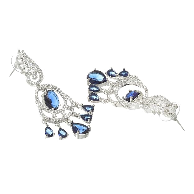 American diamond earrings with classic ethnic design