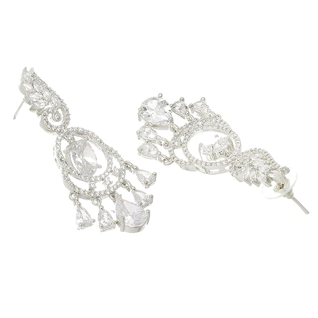 American diamond earrings with classic ethnic design