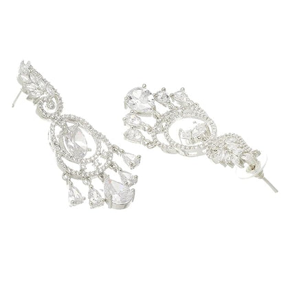 American diamond earrings with classic ethnic design