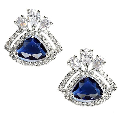 American Diamond Triangular Stud Earrings