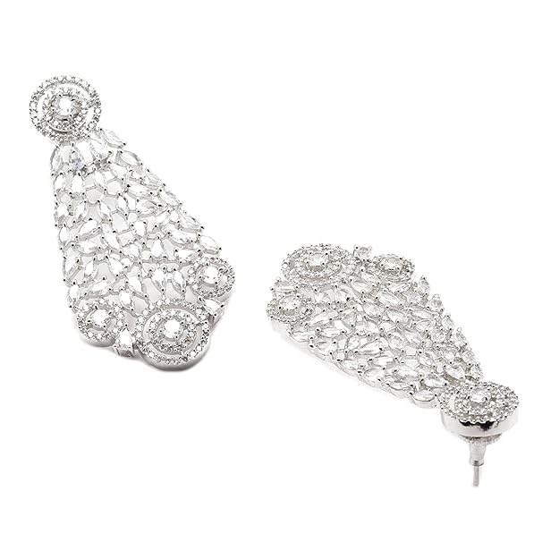 American diamond necklace set with matching earrings