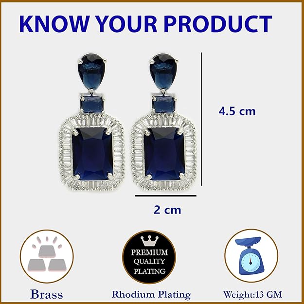 American Diamond Crystal Studded Drop Earrings