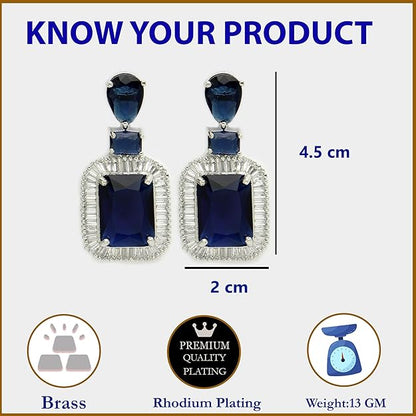 American Diamond Crystal Studded Drop Earrings