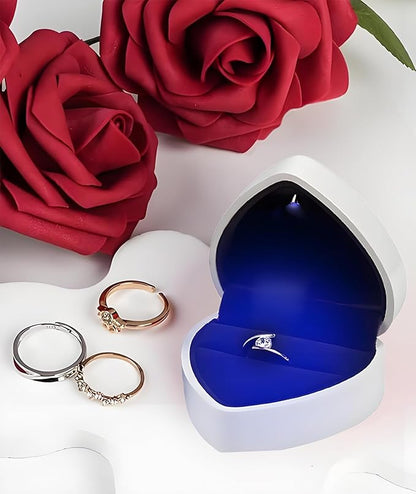 Proposal Ring Box with Light in Blue Elegant Design for Engagement & Romantic Surprise