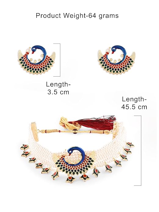 Meenakari necklace with colorful handcrafted detailing