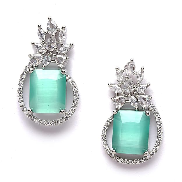 American Diamond Paisley Stud Earrings