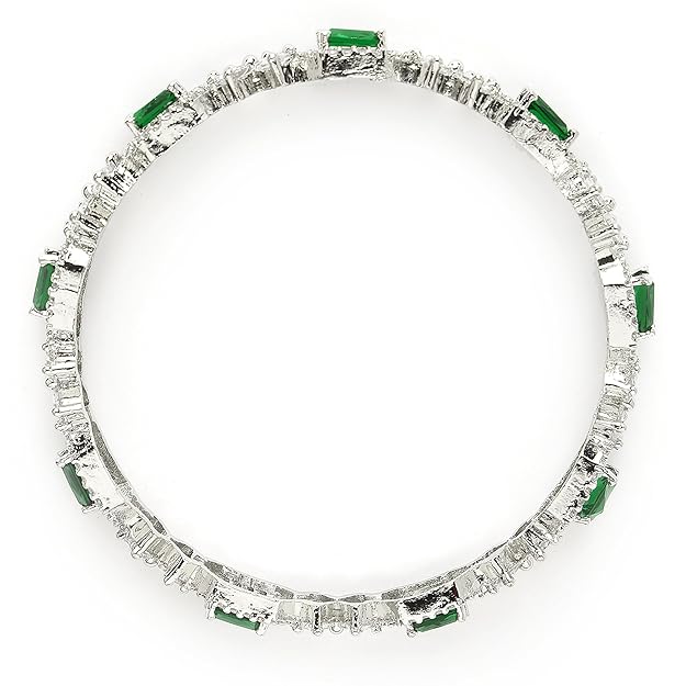Rhodium Plated Silver AD Bangles Set of 2