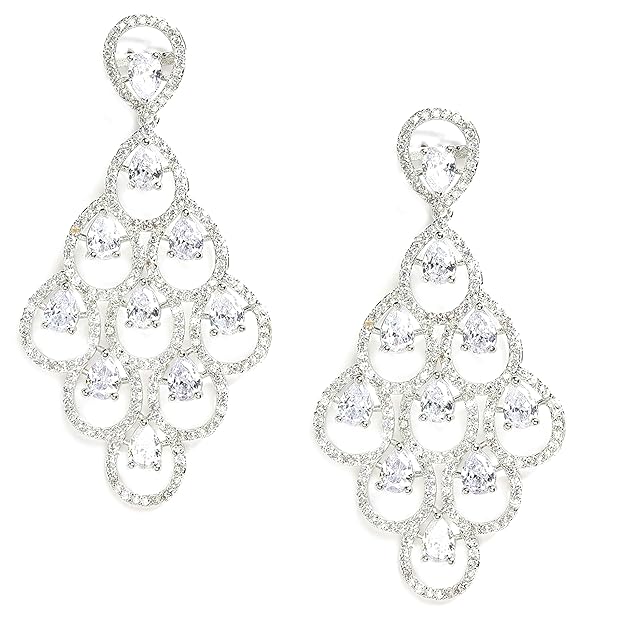 American Diamond Contemporary Drop Earrings