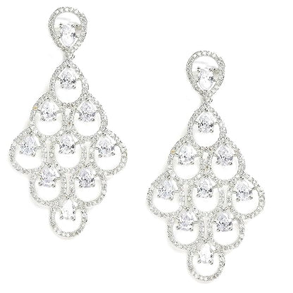 American Diamond Contemporary Drop Earrings