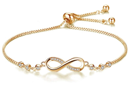 Infinity Diamond Gold Love Knot Bracelet